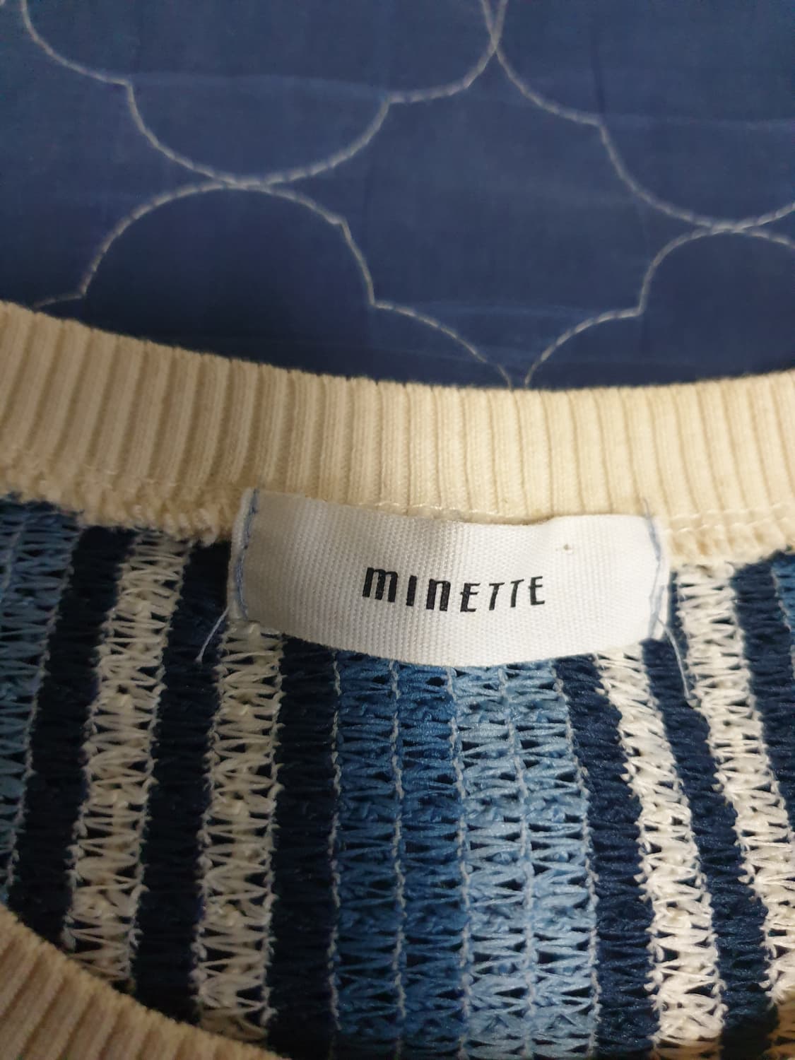 (ss시즌) MINETTE 트위드 스트라이프 베스트 블루 (F) 상품이미지3