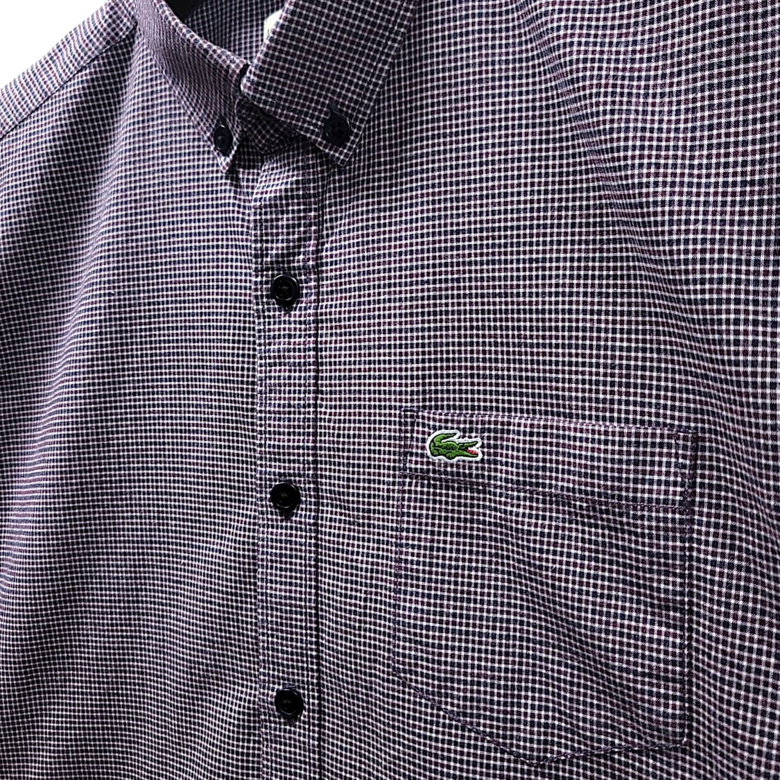 [105/L] 라코스테 브라운&블랙 체크 슬림핏 긴팔셔츠 상품이미지5