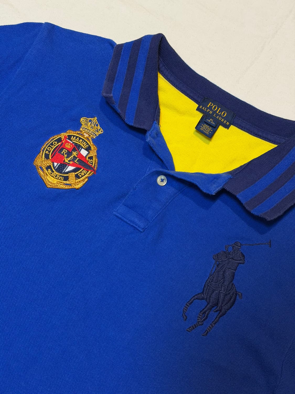폴로 랄프로렌 빅포니 치프키프 마린 카라티 블루 옐로우 상품이미지2