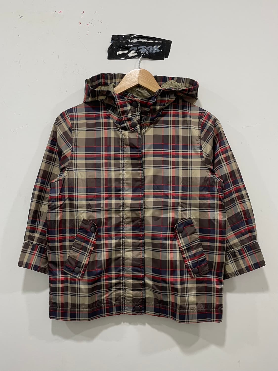 Ray Beams 레이빔즈 타탄체크 7부 후드 윈드브레이커 상품이미지2