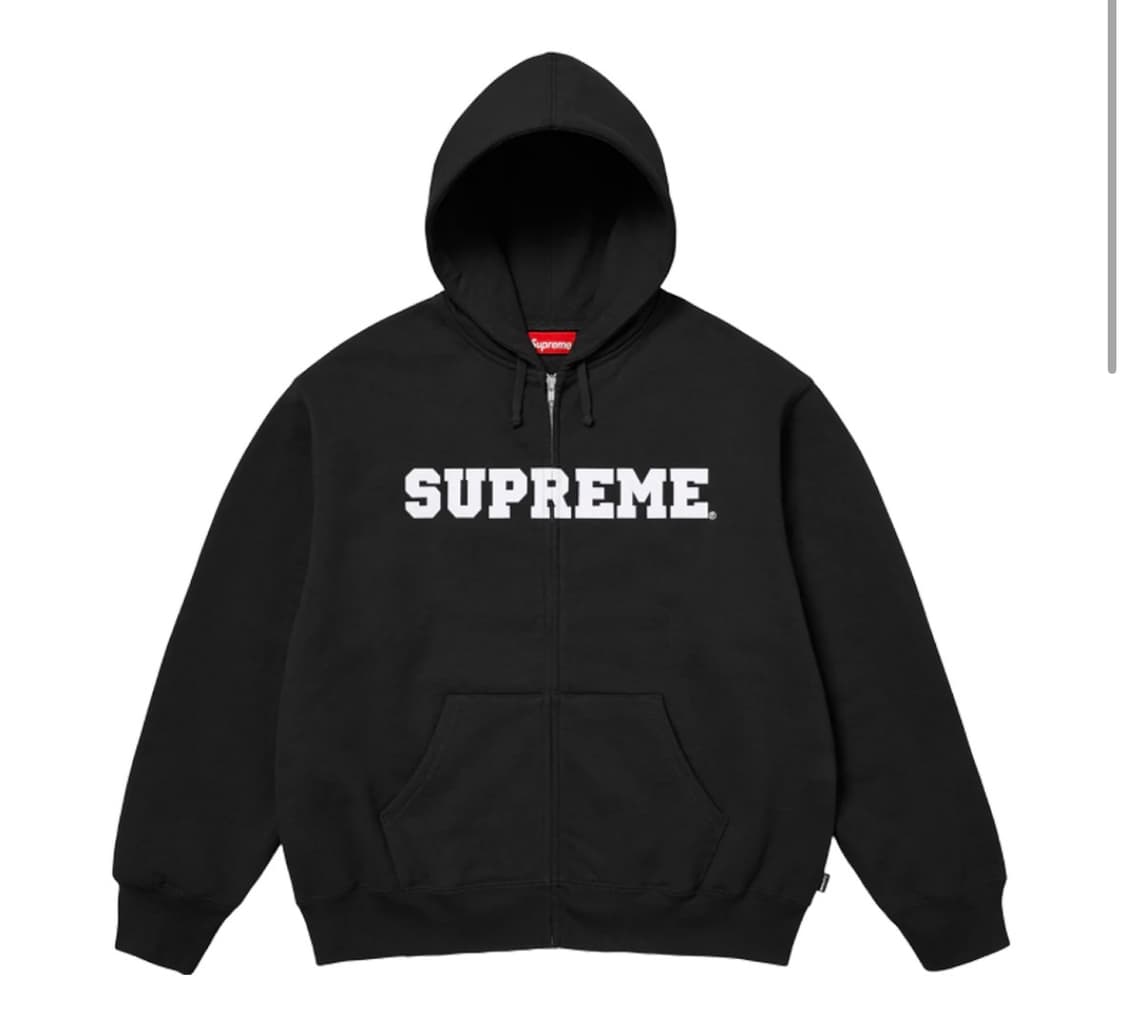 슈프림 컬리지에이트 아플리케 후드집업 블랙 m 상품이미지1