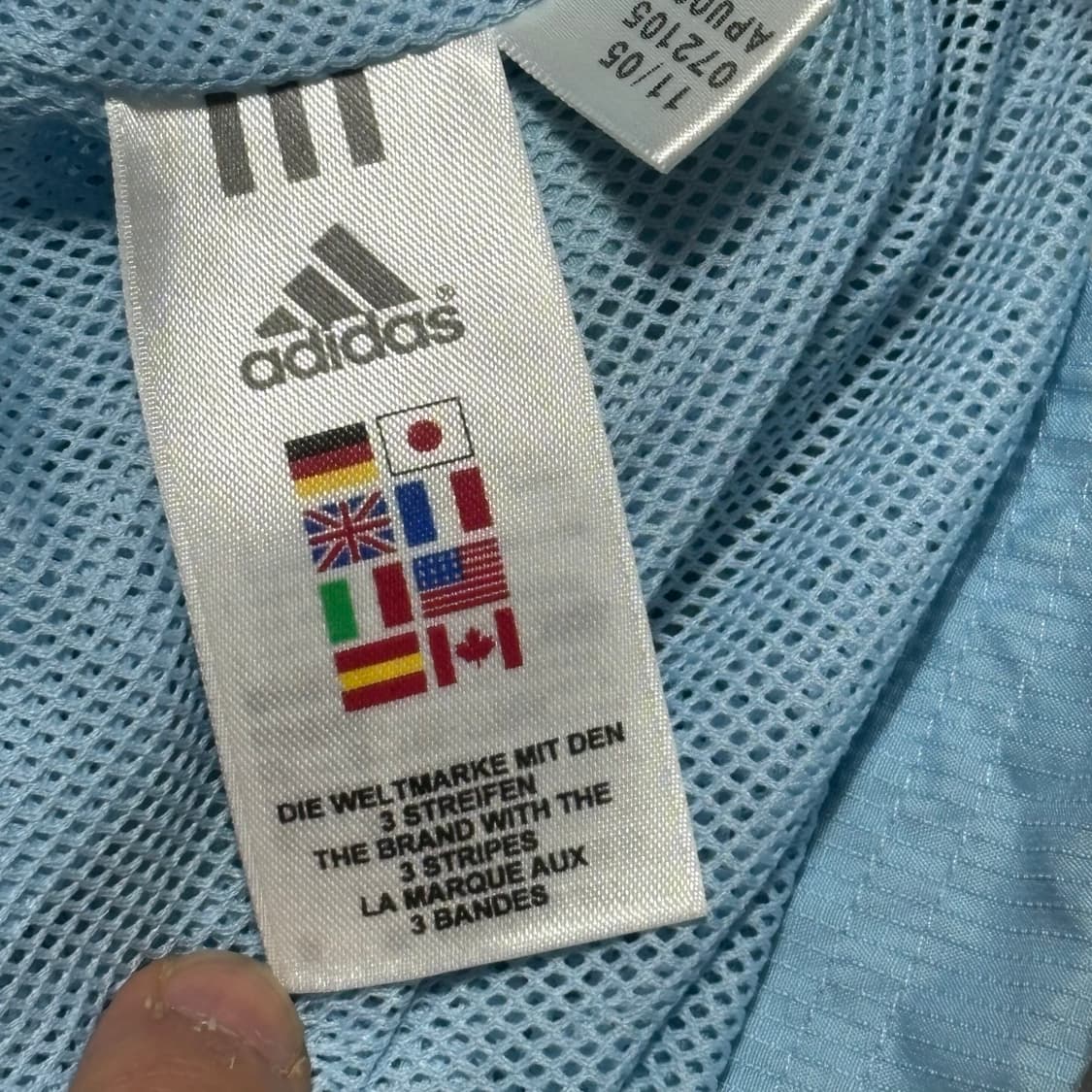 90 아디다스 아르헨티나 국가대표 스카이블루 바람막이 상품이미지5