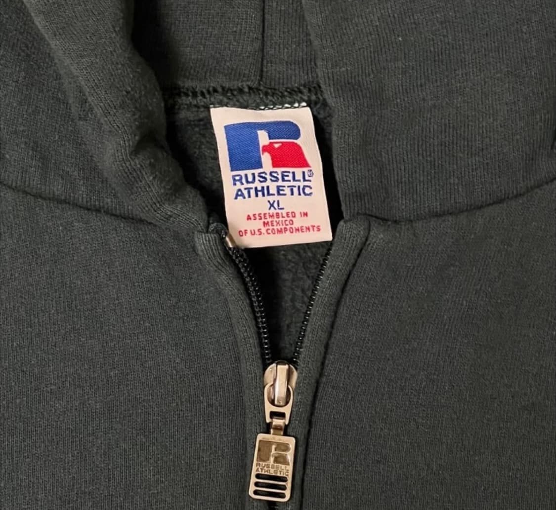 90s 러셀 후드집업 xl 페이디드 그린 상품이미지3