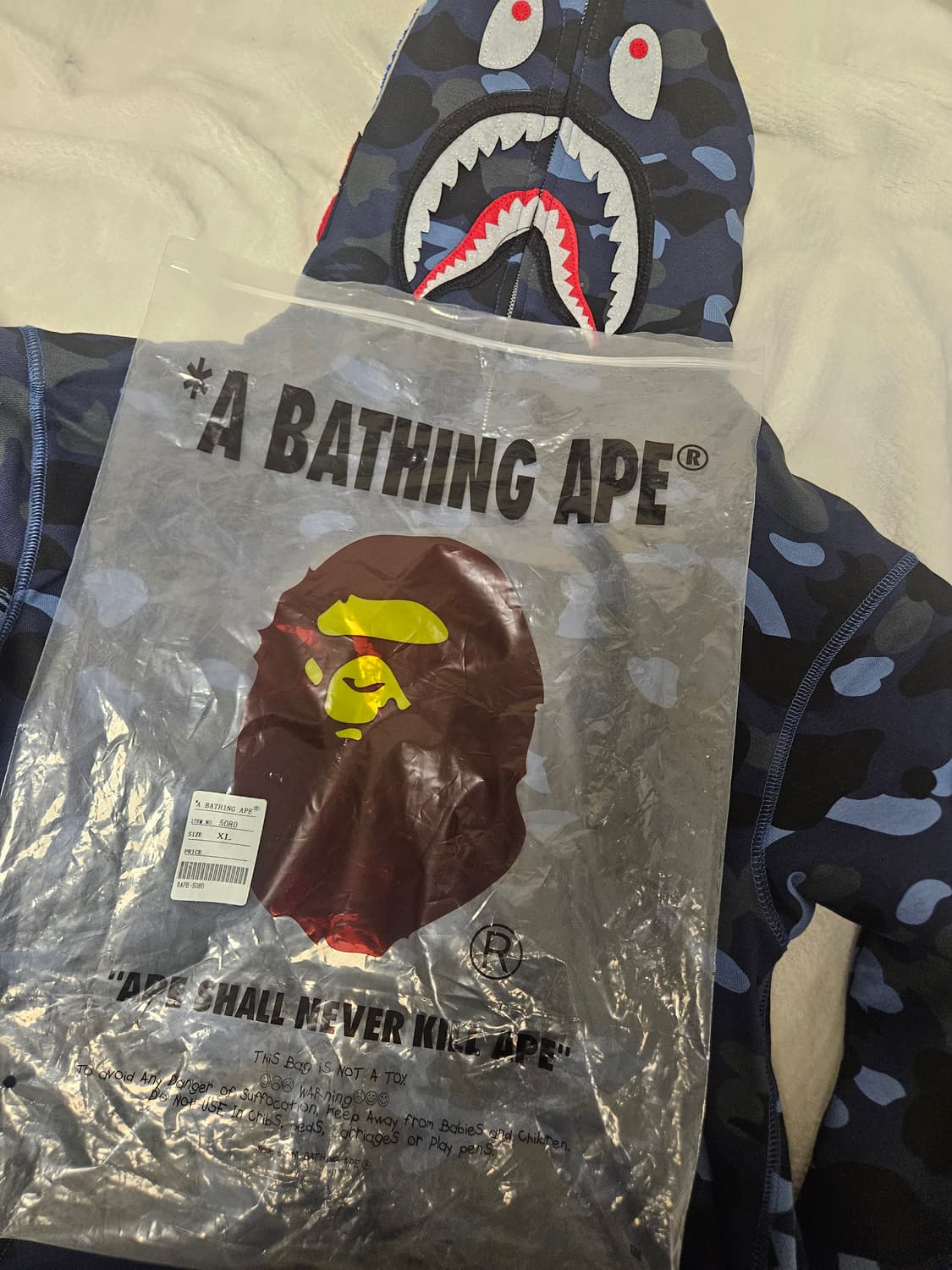 Blue bathing ape hood zip up 상품이미지1