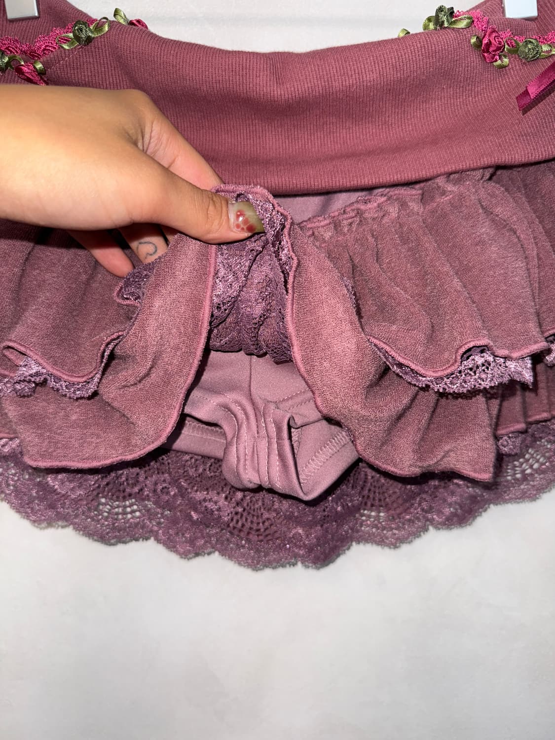 Sculptor rose terry ruffle skirt purple 상품이미지3