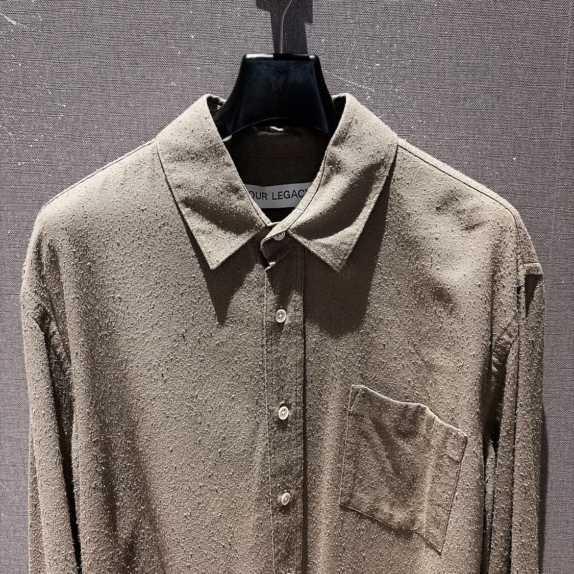 (정품/새상품)  아워레가시 남성 카키 실크 클래식 셔츠 상품이미지2