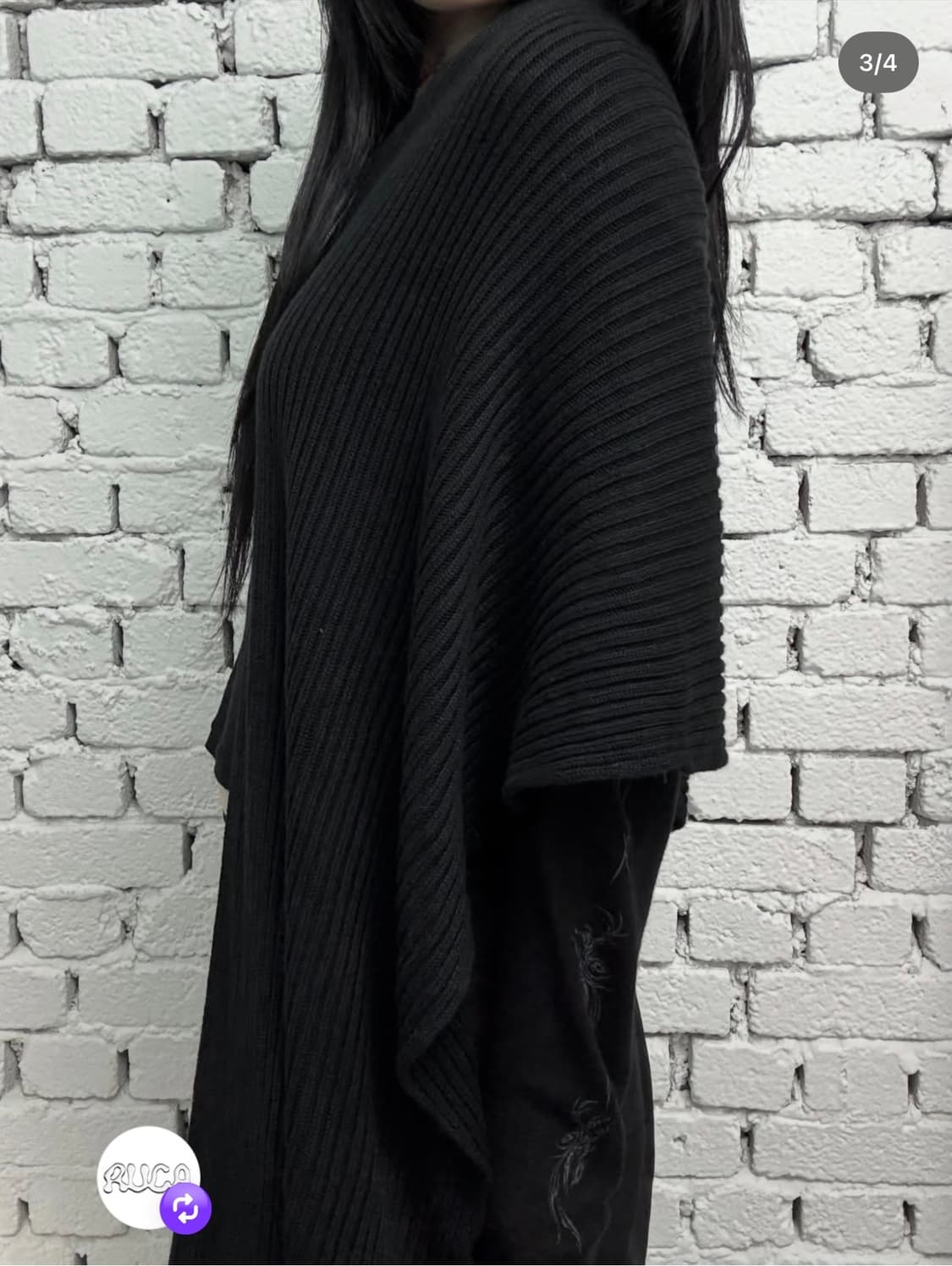 드레이프 니트 스카프 레이어드 언발란스 가디건 상품이미지3