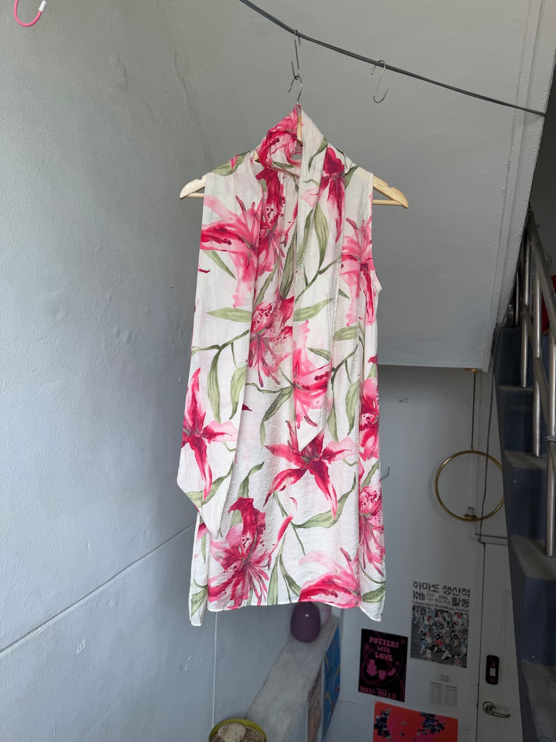 하와이안 패턴 홀터넥 원피스 상품이미지5