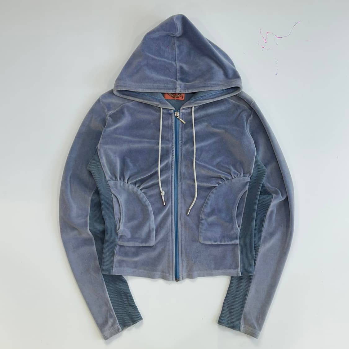 Juicy coutrue 쥬씨꾸뛰르 라이트 블루 벨벳 후드집업  상품이미지3