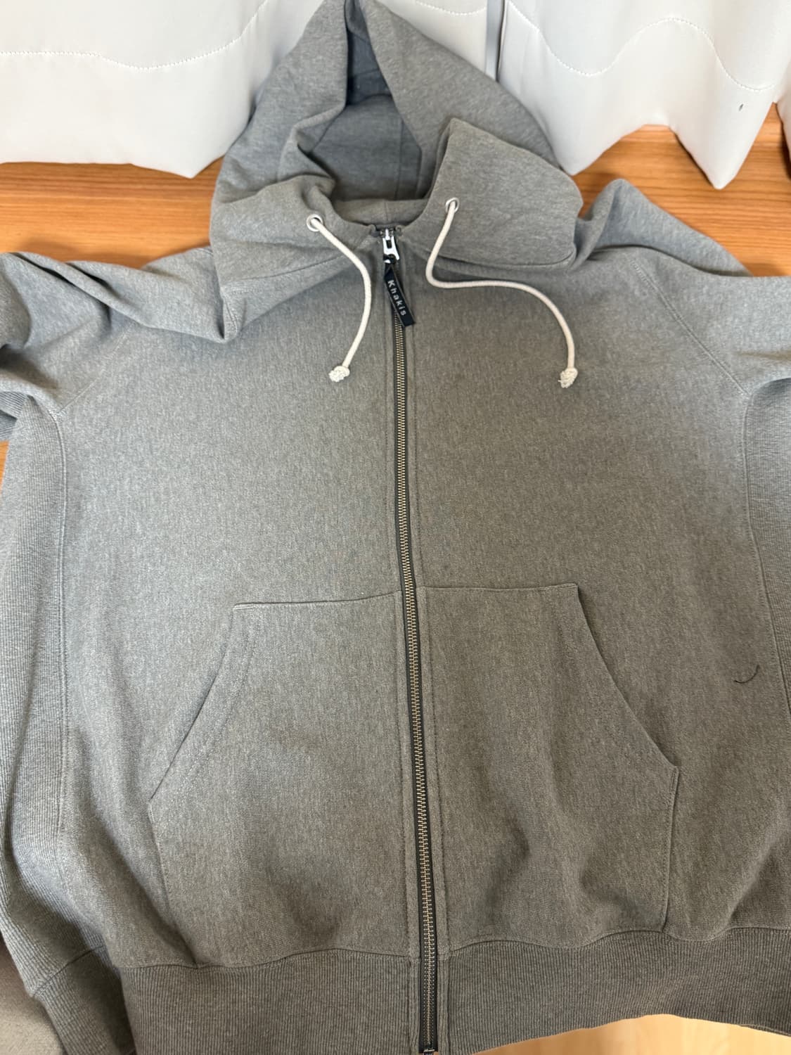 카키스 기모후드 집업 카키그레이 상품이미지1