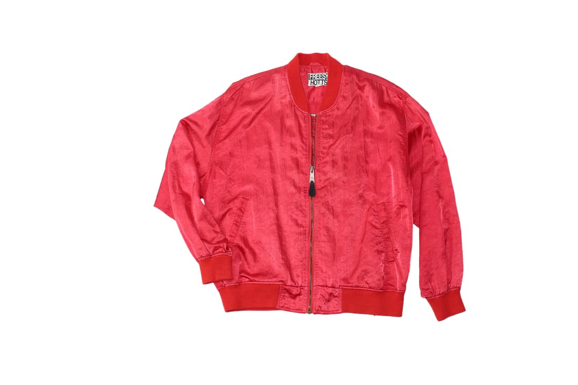 1990s USA FREESY HOTTS 새틴 집업 블루종 상품이미지2