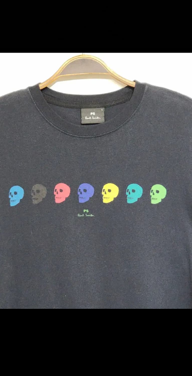 (M) 폴스미스 반팔티 블랙 해골 프린트 면티셔츠  상품이미지2