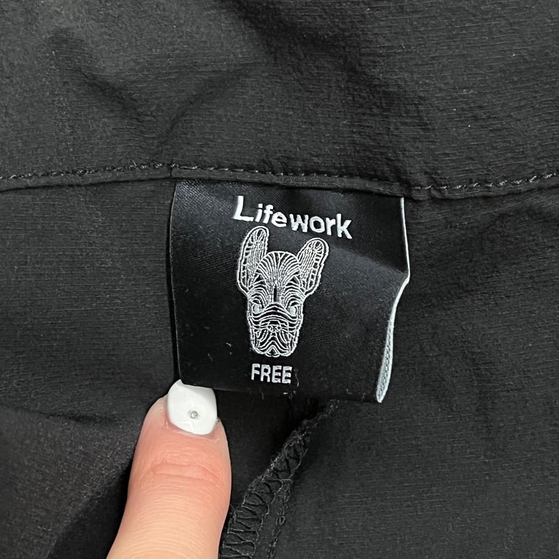 [정품] 라이프워크 블랙 강아지 프린팅 멜빵 바지 b16 상품이미지4