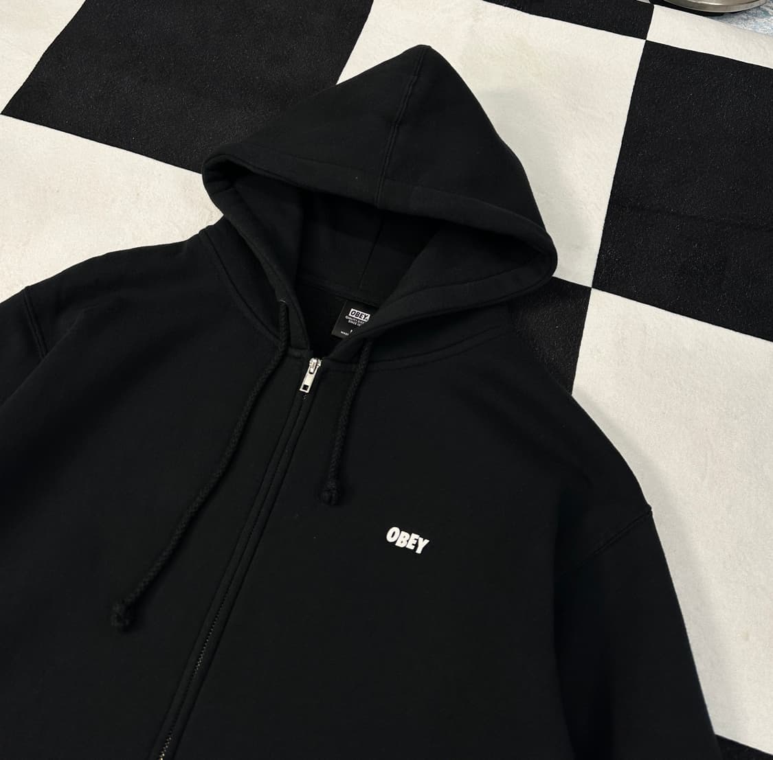 오베이 블랙 풀오버 후드집업 95-100 상품이미지3
