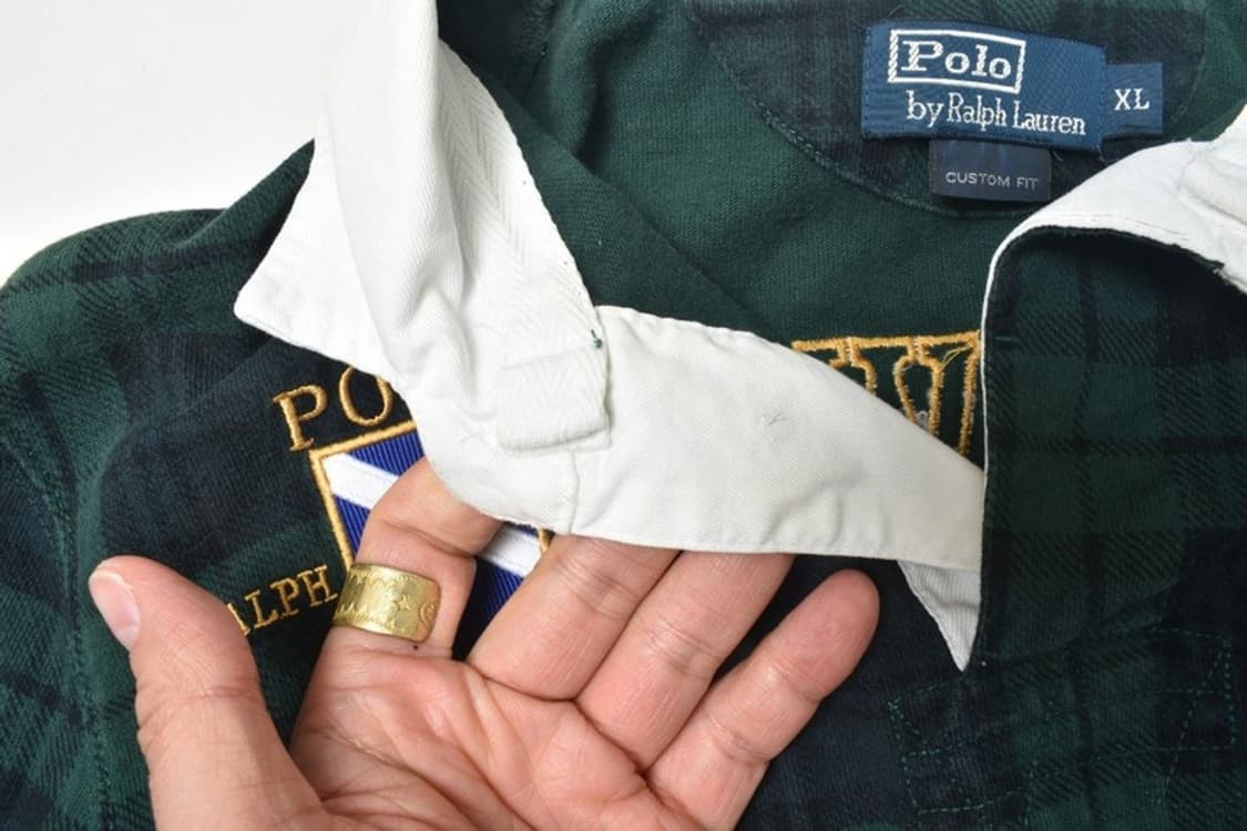 00S 폴로 랄프로렌 빅포니 블랙와치 럭비셔츠 XL N1247 상품이미지5