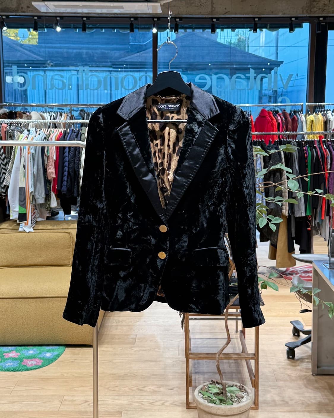 돌체앤가바나 블랙 벨벳 노치드 라펠 블레이저 자켓  상품이미지1