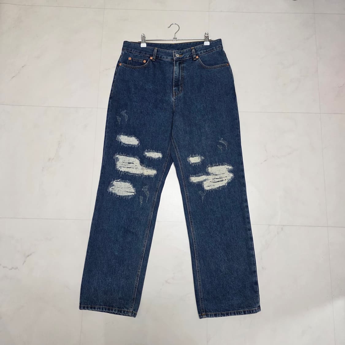 32 L 유니폼브릿지 데미지 워싱 데님팬츠 청바지 상품이미지1