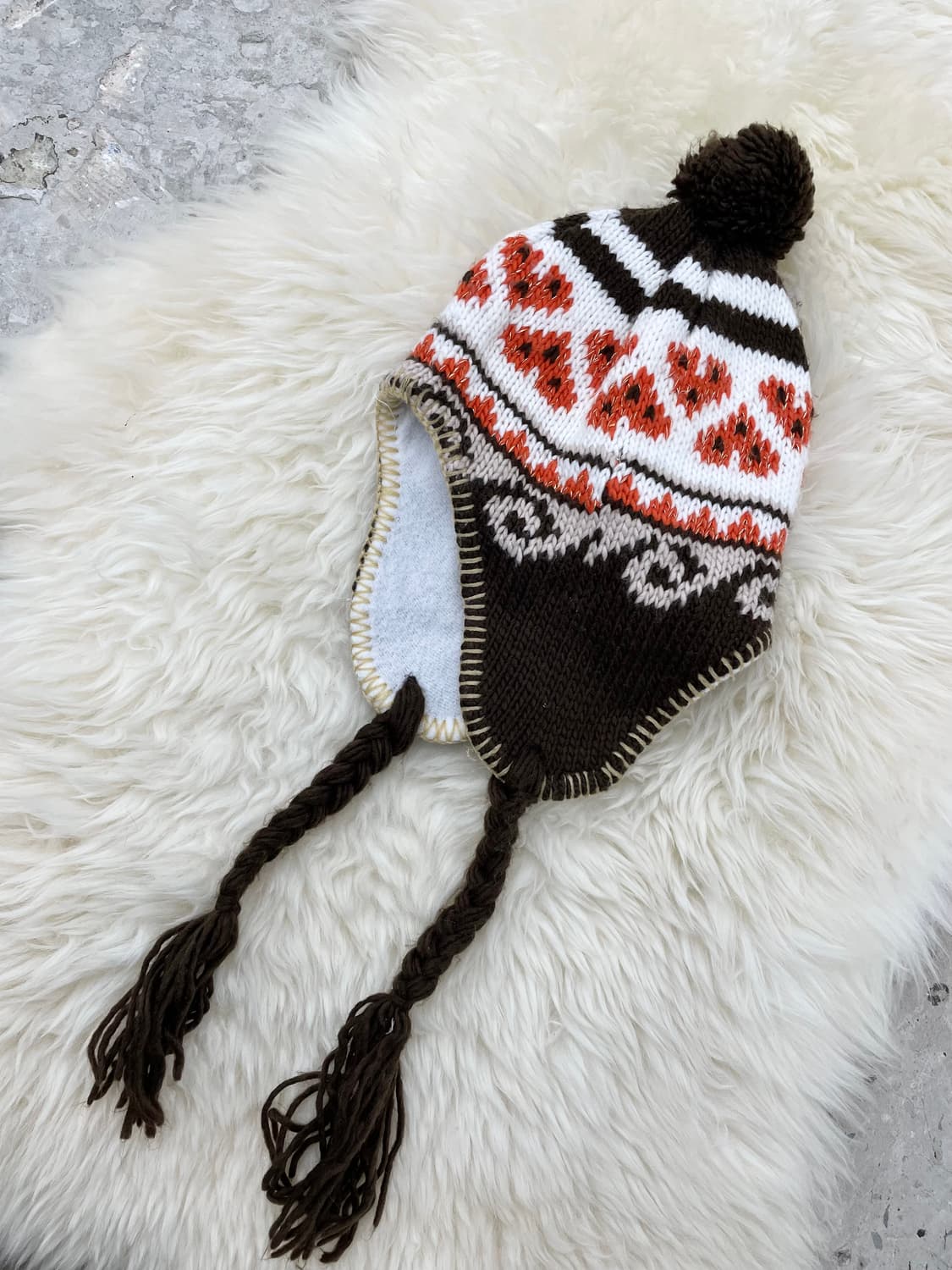 브라운 노르딕 이어플랩 비니 상품이미지1