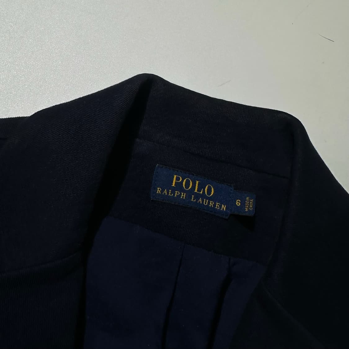 폴로 랄프로렌 크레스크 로고 금장버튼 싱글 2B 블레이저 자켓 네이비 상품이미지4