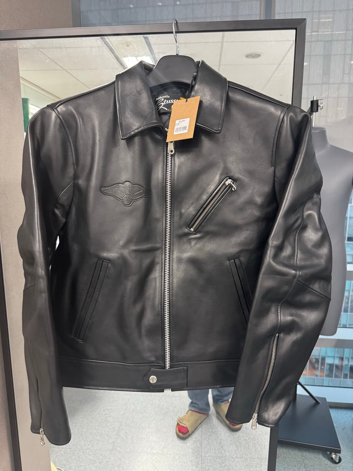 Stussy 25fw Biker 레더 Jacket Black M사이즈 상품이미지1