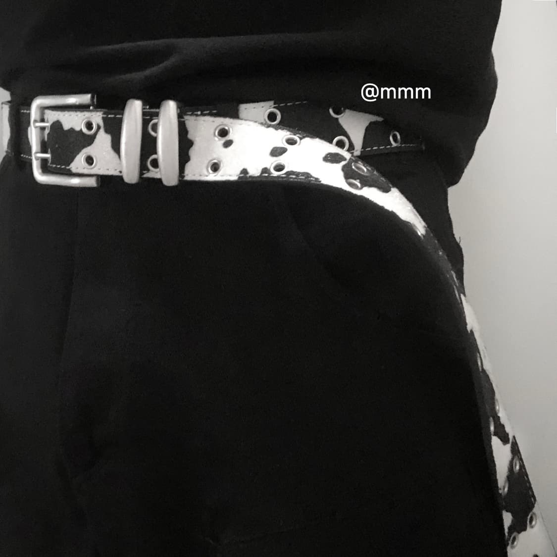[Unisex] 카우헤어 아일렛 송치털 가죽벨트 상품이미지9