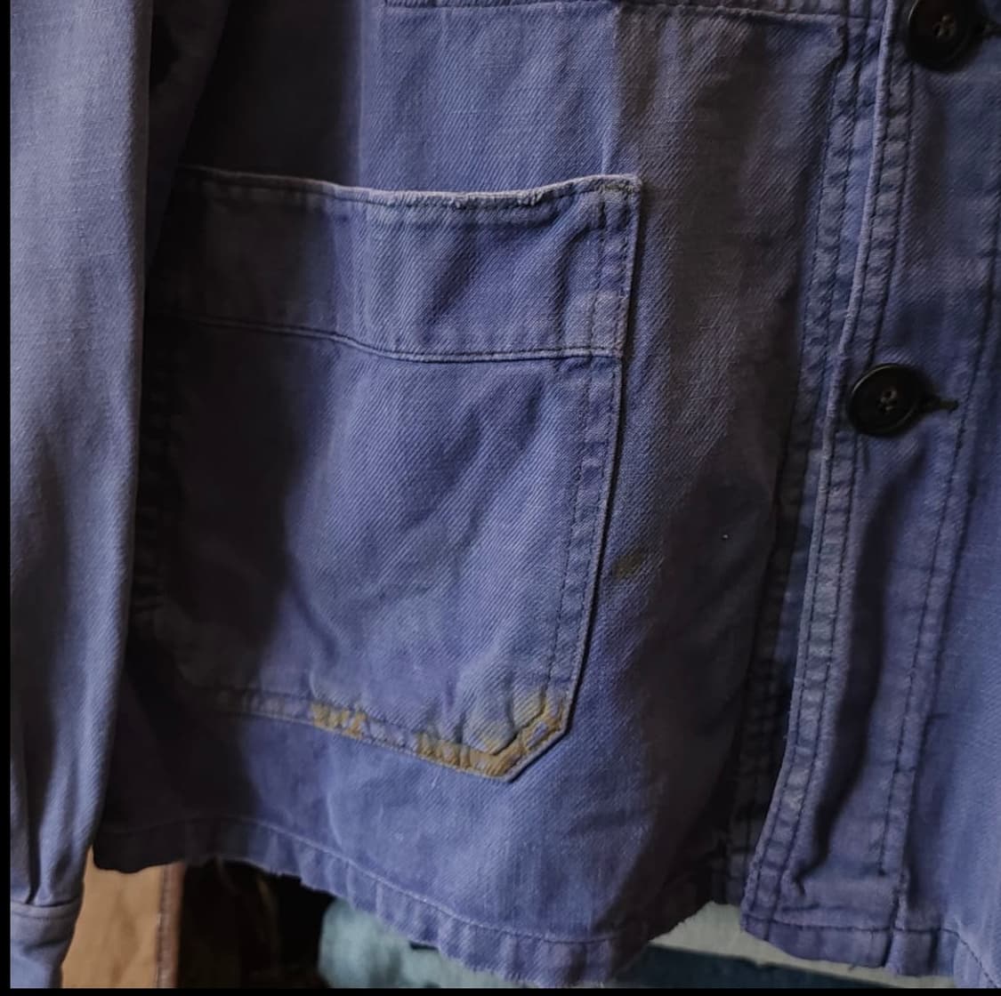 60s 빈티지 프렌치 워크자켓 52 페이딩 퍼플 블루 L 상품이미지7