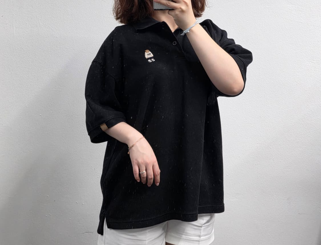 [프립]후아유 반팔 카라티 블랙 상품이미지1