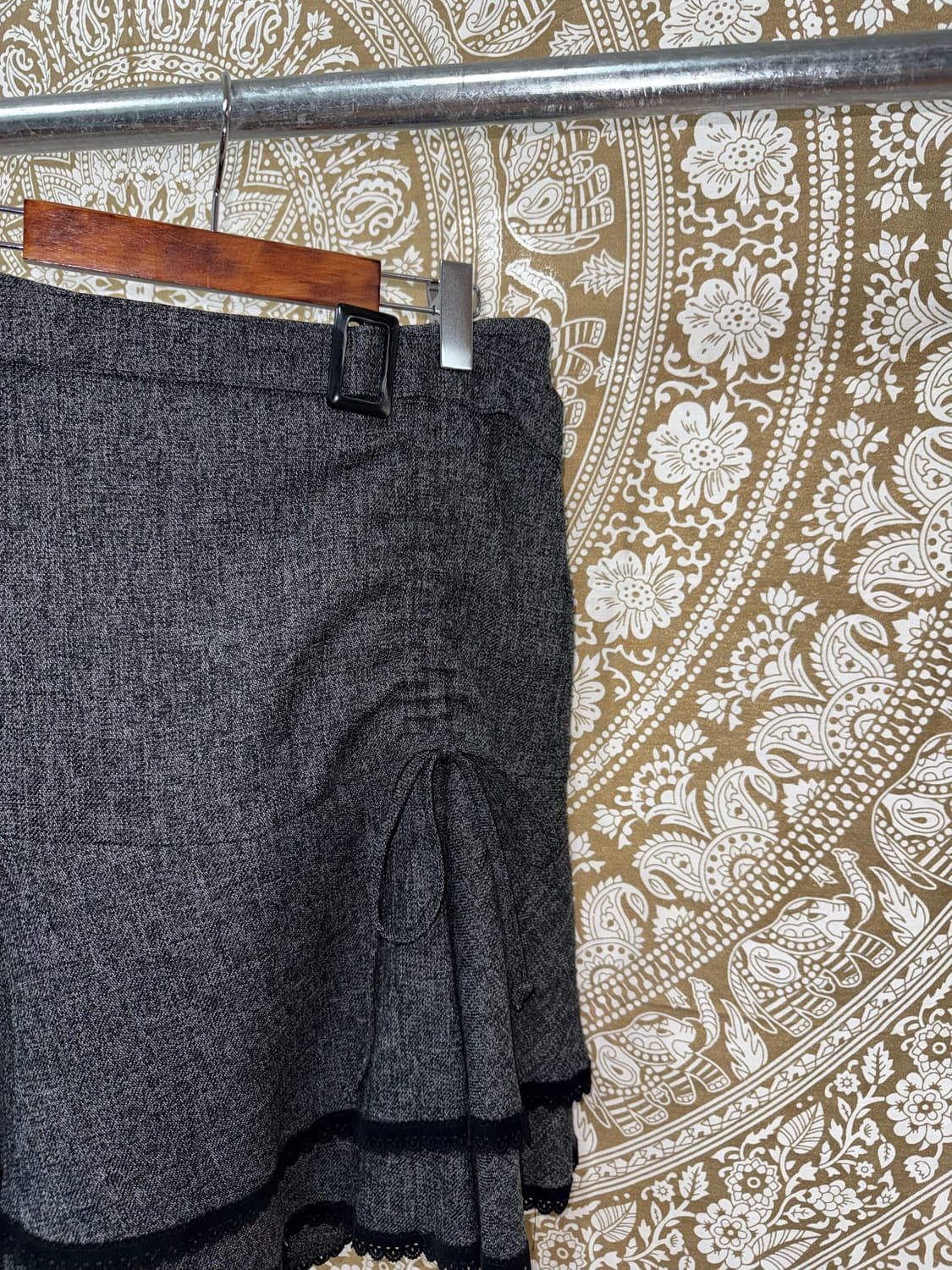 빈티지 여성 벨티드 레이스 프릴 스커트  상품이미지4