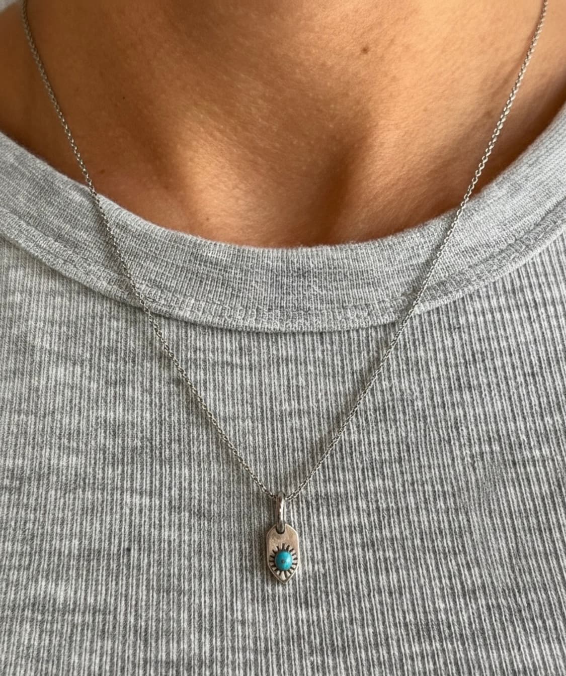 (925) 터키석 미니팬던트 목걸이 남자목걸이 상품이미지1