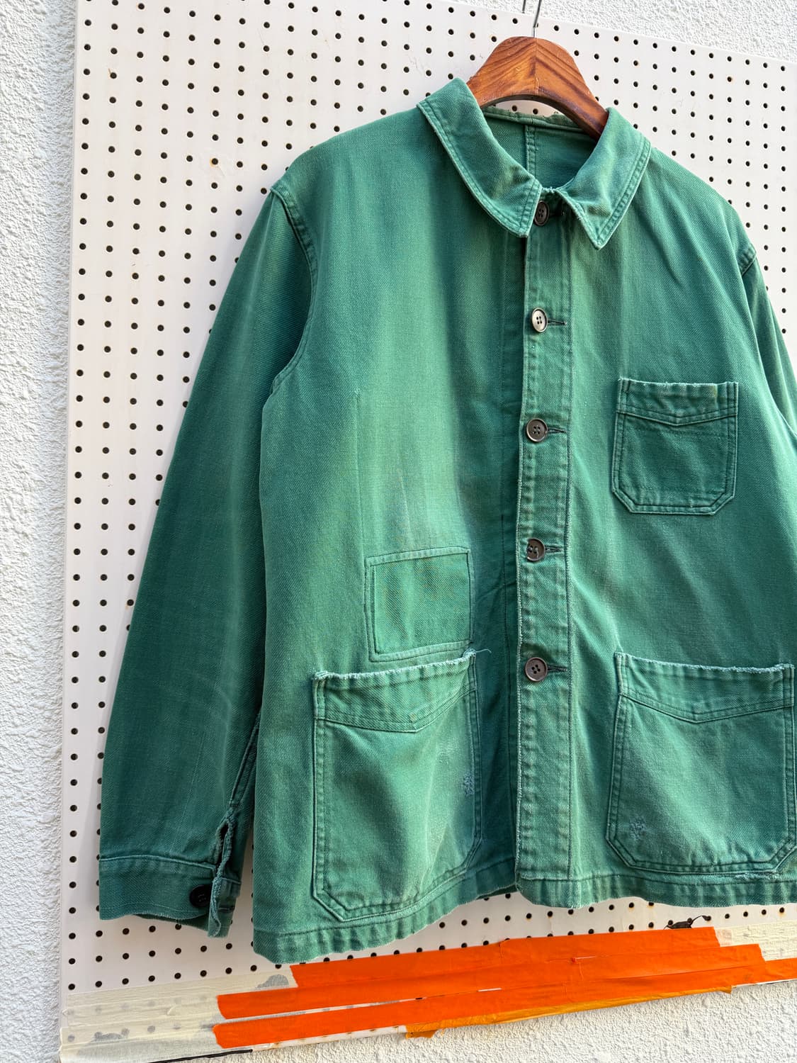 1950s OLD MODEL FADED GREEN 프렌치워크자켓 상품이미지3