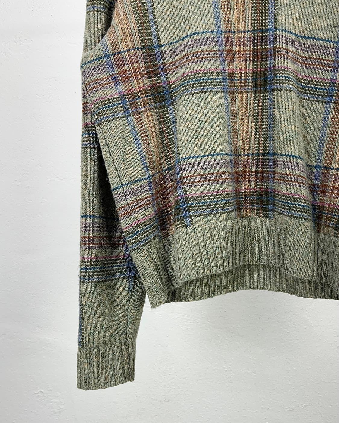 00s 폴로 랄프로렌 플래이드 체크 알파 울 브이넥 니트 스웨터 상품이미지4