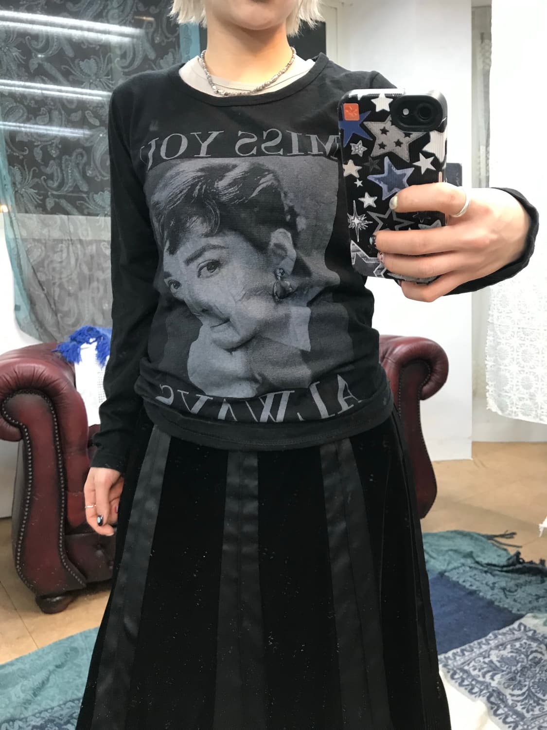 Miss you 여성 빈티지 프린팅 롱슬리브  상품이미지2