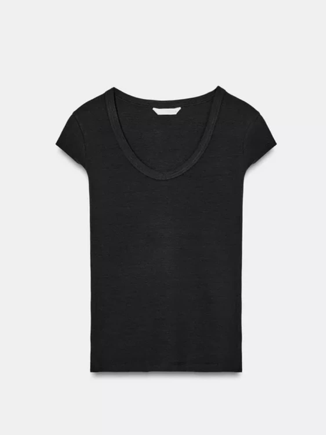 Zara 자라 딥유넥 딱붙반팔티셔츠 차콜블랙 상품이미지1