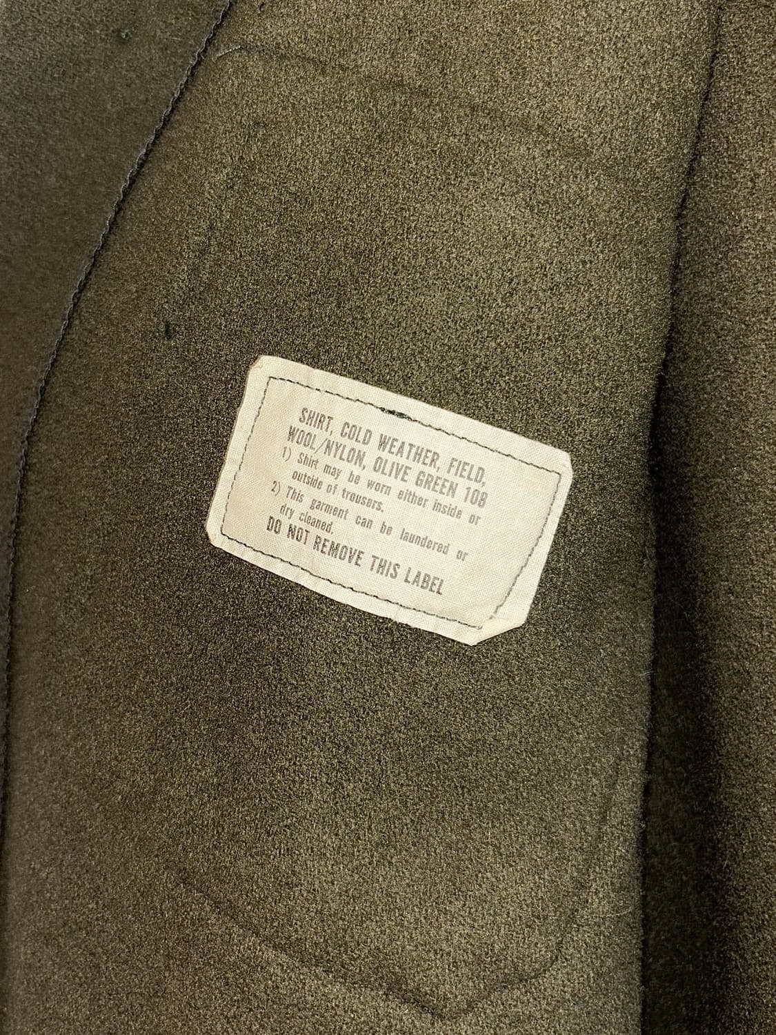 1960s US Army 오리지널 울 셔켓 / Olive Green 상품이미지3