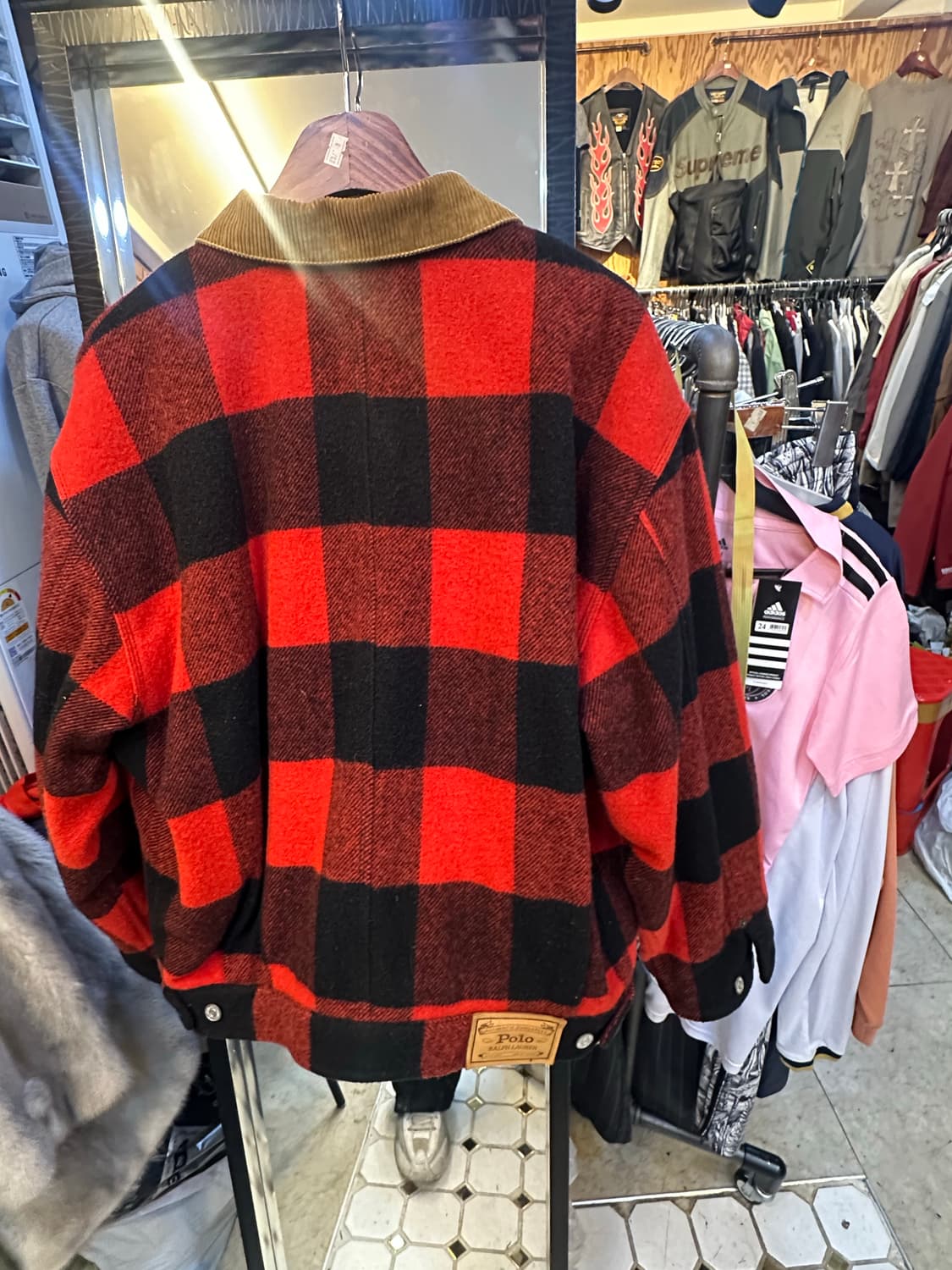 폴로 랄프로렌 레드 블랙 체크 자켓 상품이미지8