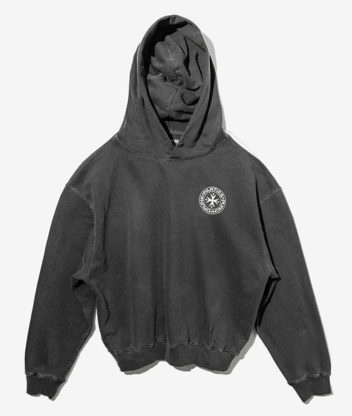 펀치드렁크파티스 써클로고 후드티 차콜 (0사이즈) 상품이미지1