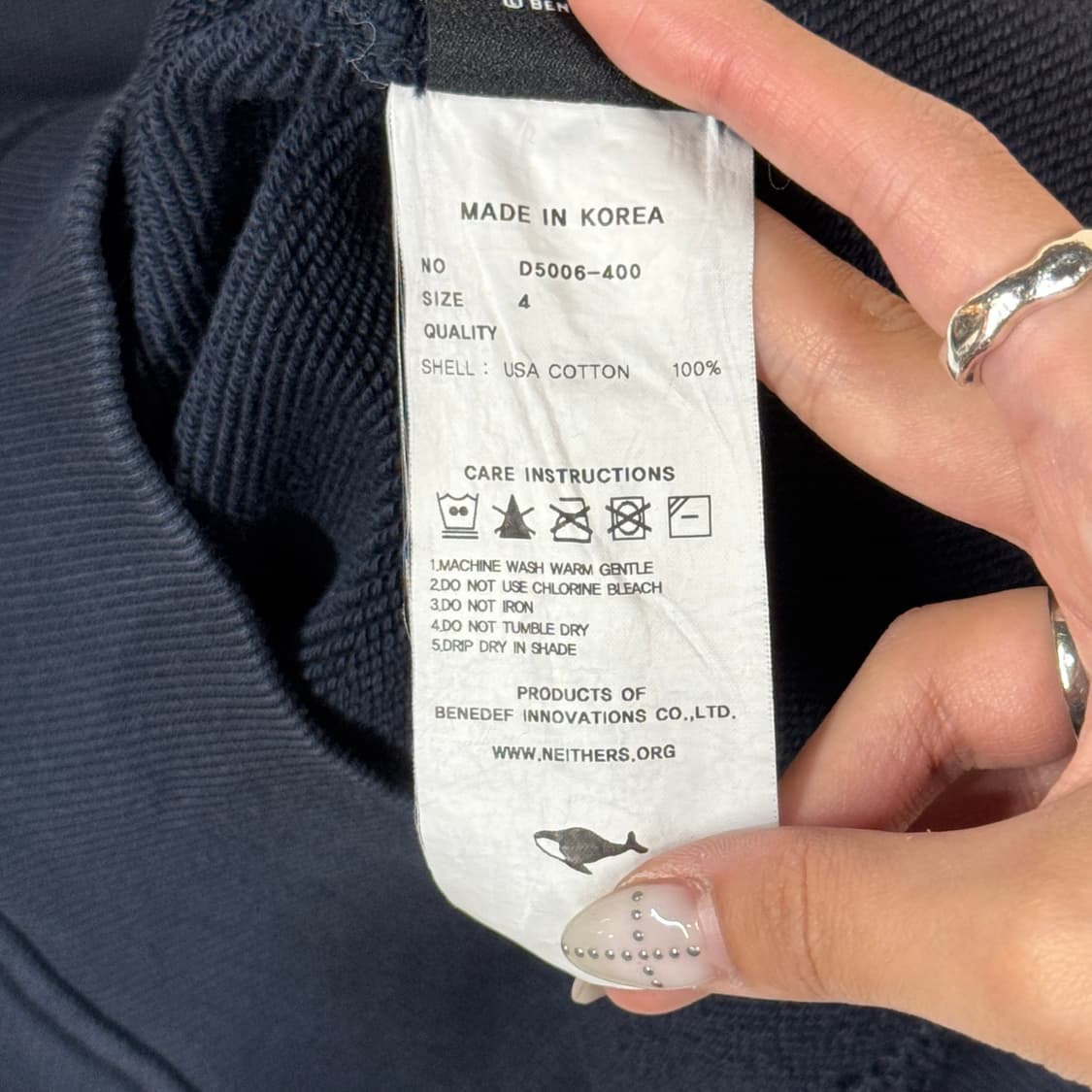 XL) NEITHERS 네이더스 스몰로고 스웻 상품이미지9