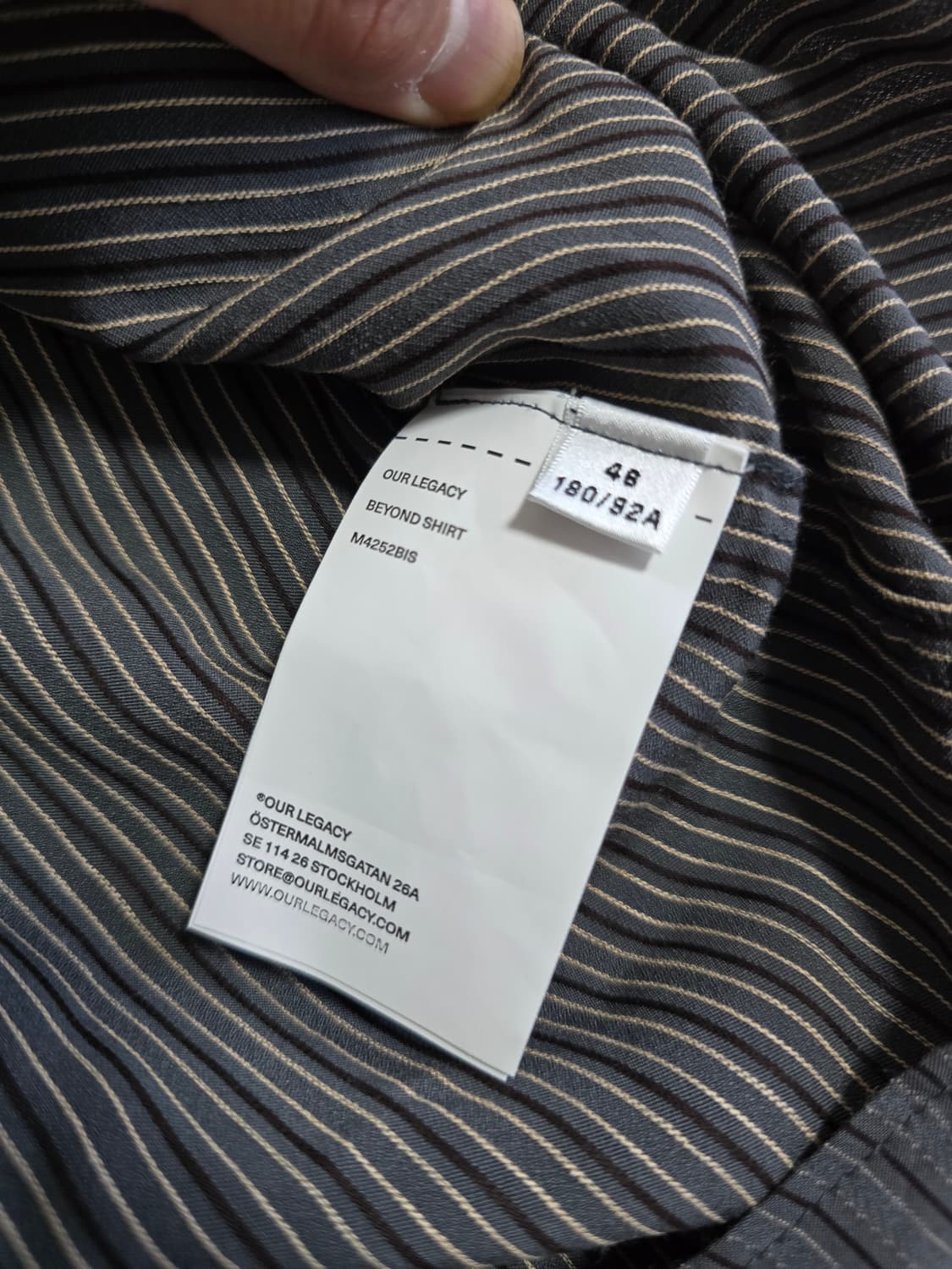 OUR LEGACY BEYOND 스트라이프 셔츠 48 아워레가시 새제품 상품이미지4