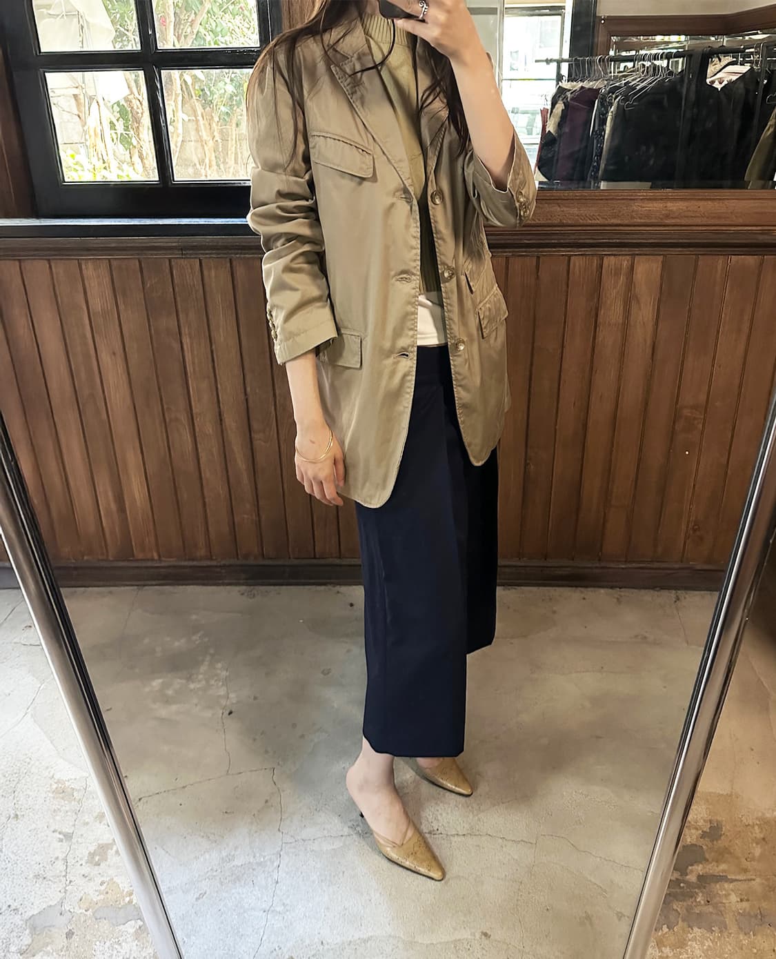 HYKE crop wide tapered pants 상품이미지3