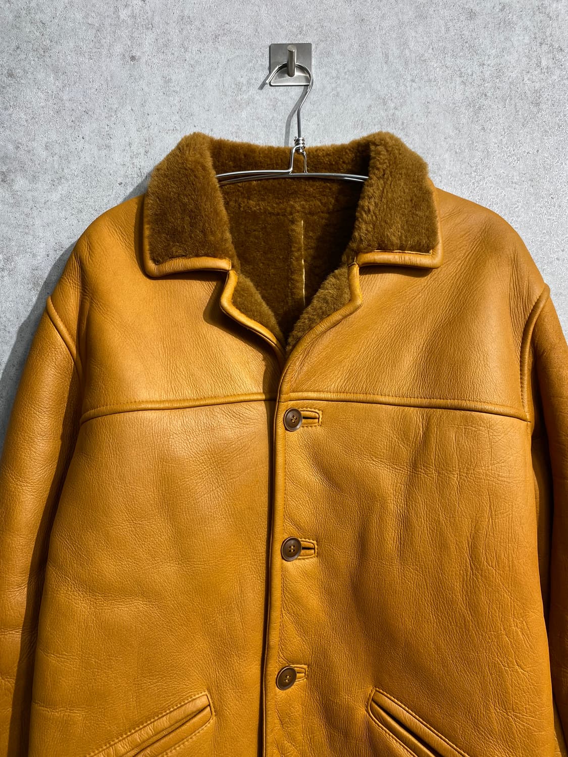 [M] 90s Wind Armor 윈드아머 리얼레더 시어링 카코트 상품이미지2