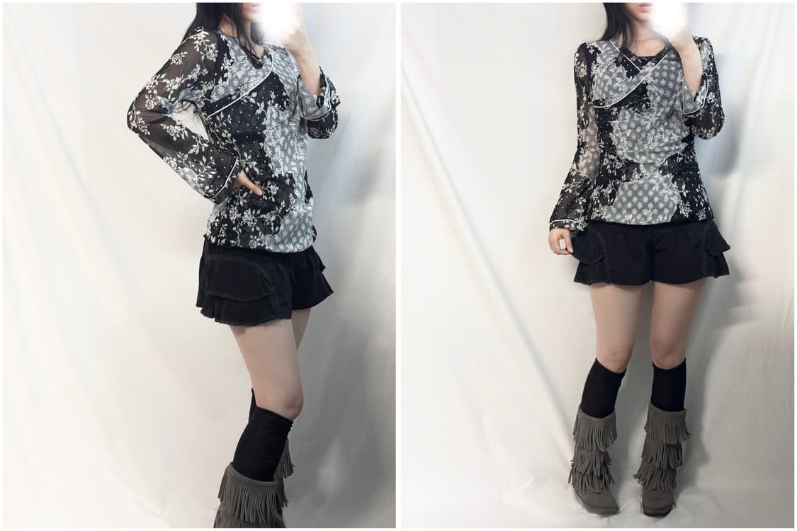 오리엔탈 랩 블라우스 레이스 브라탑 2pcs SET 상품이미지4