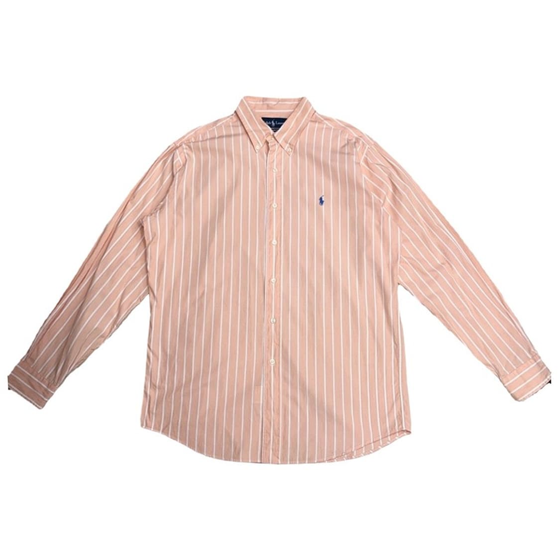 POLO 커스텀핏 오렌지 스트라이프 셔츠 44-88 상품이미지1