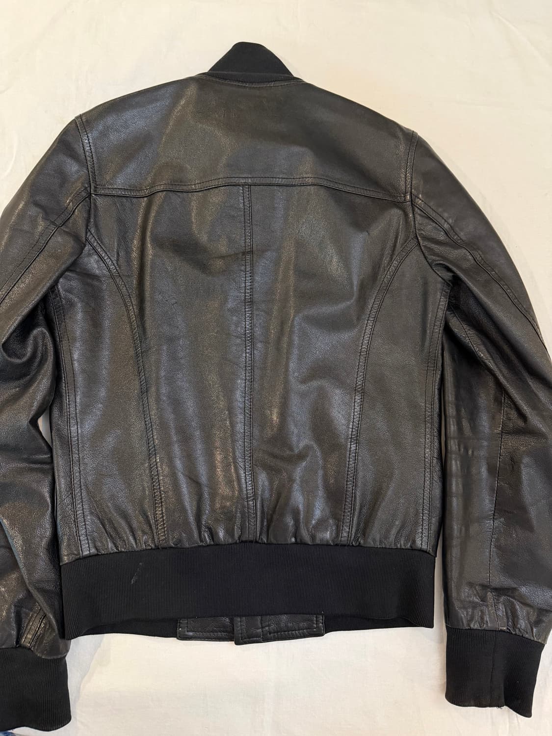 00s 돌체앤가바나 아카이브 램스킨 플레이트 레더자켓 블랙 상품이미지5