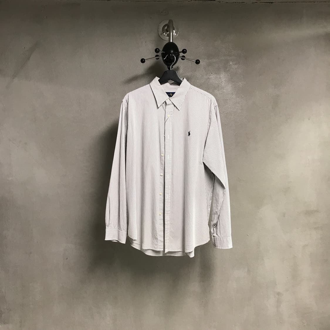 폴로 랄프로렌 스트라이프 셔츠 그레이 XL 상품이미지1