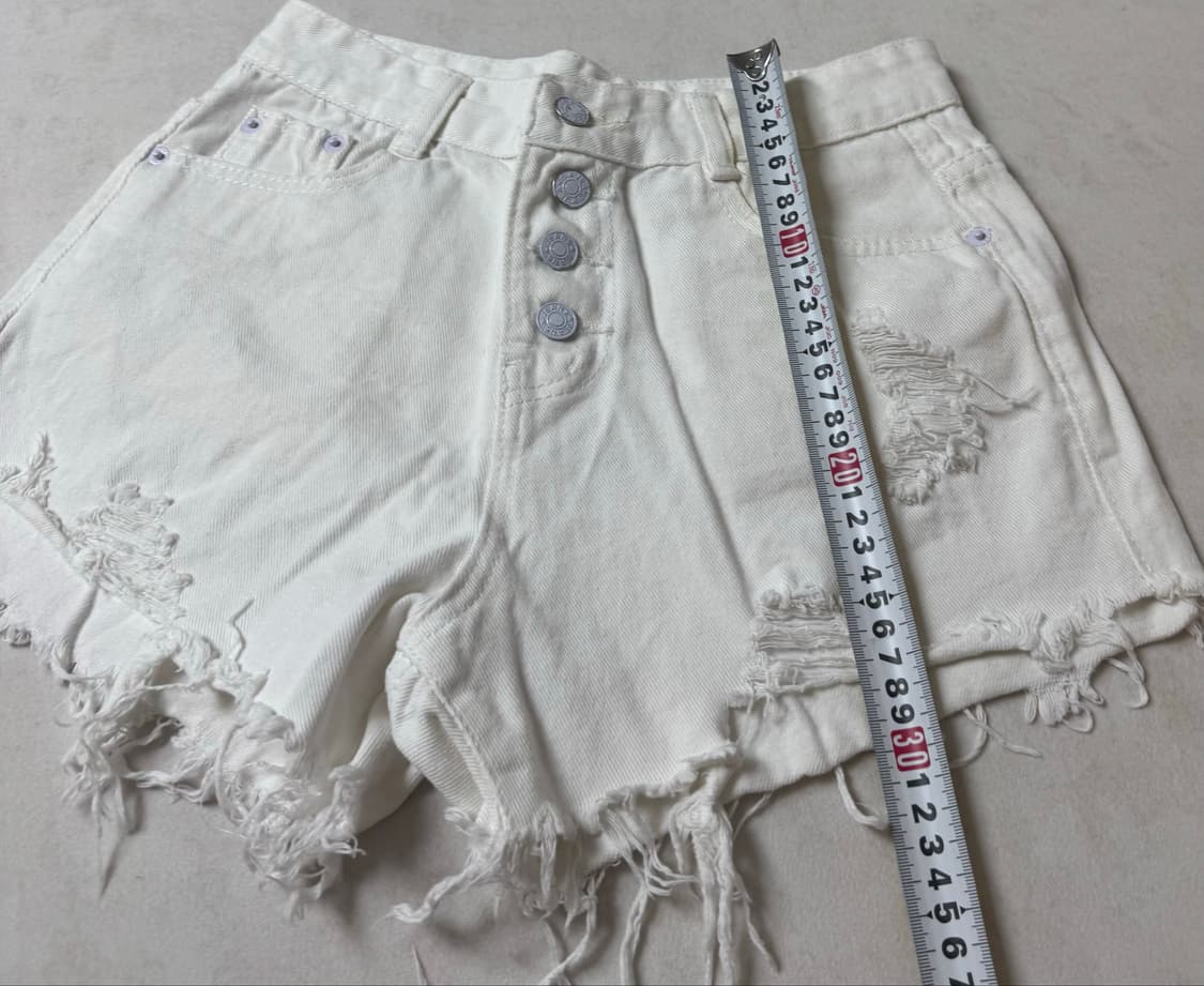 화이트 데미지 숏팬츠 s 상품이미지5