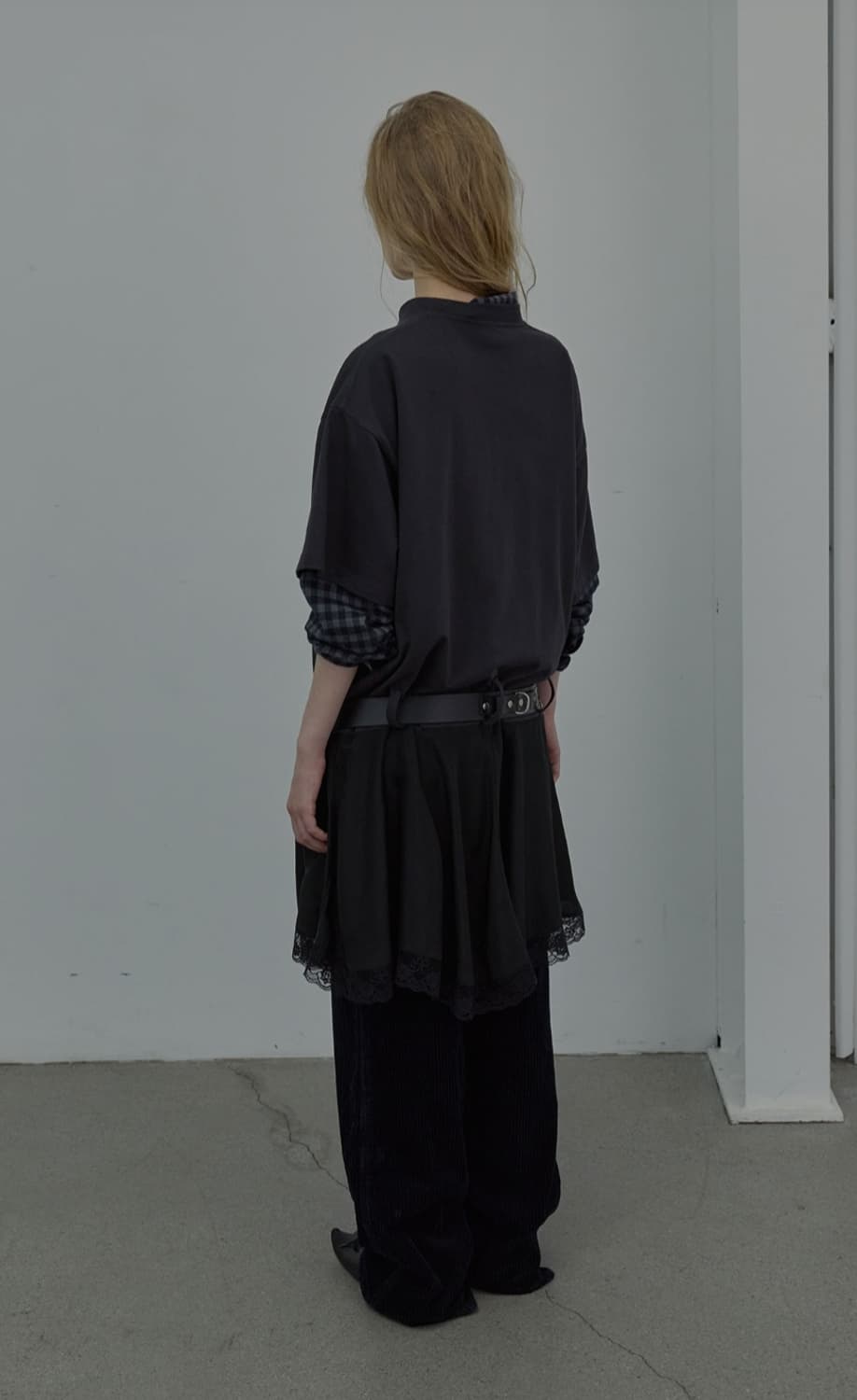 Lcdc 져지 원피스 차콜 LACE TRIM JERSEY DRESS 상품이미지2