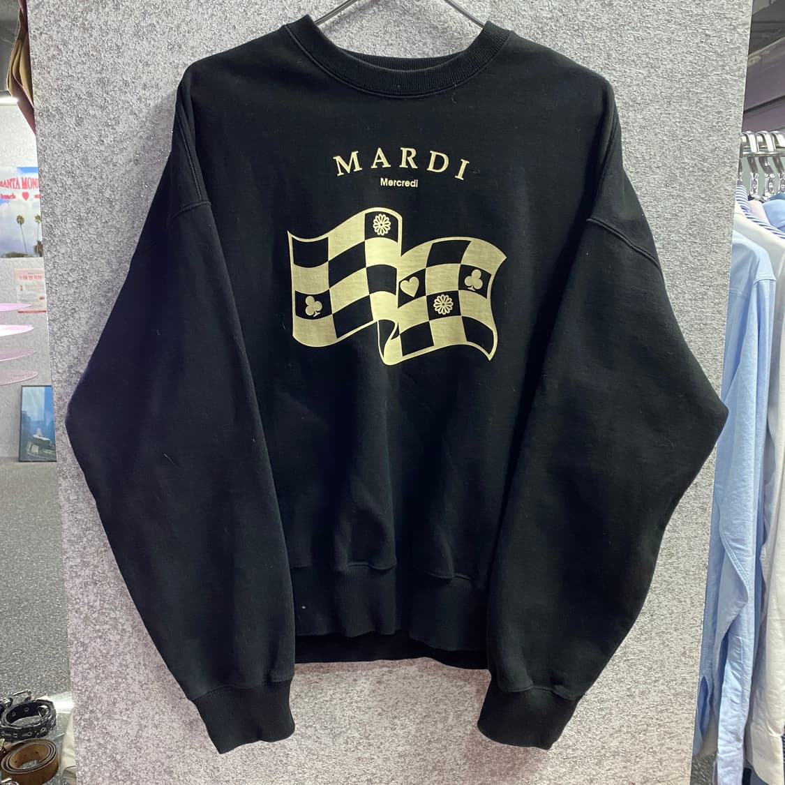 마르디 메크르디 체커보드 로고 블랙 맨투맨 B3562 상품이미지2
