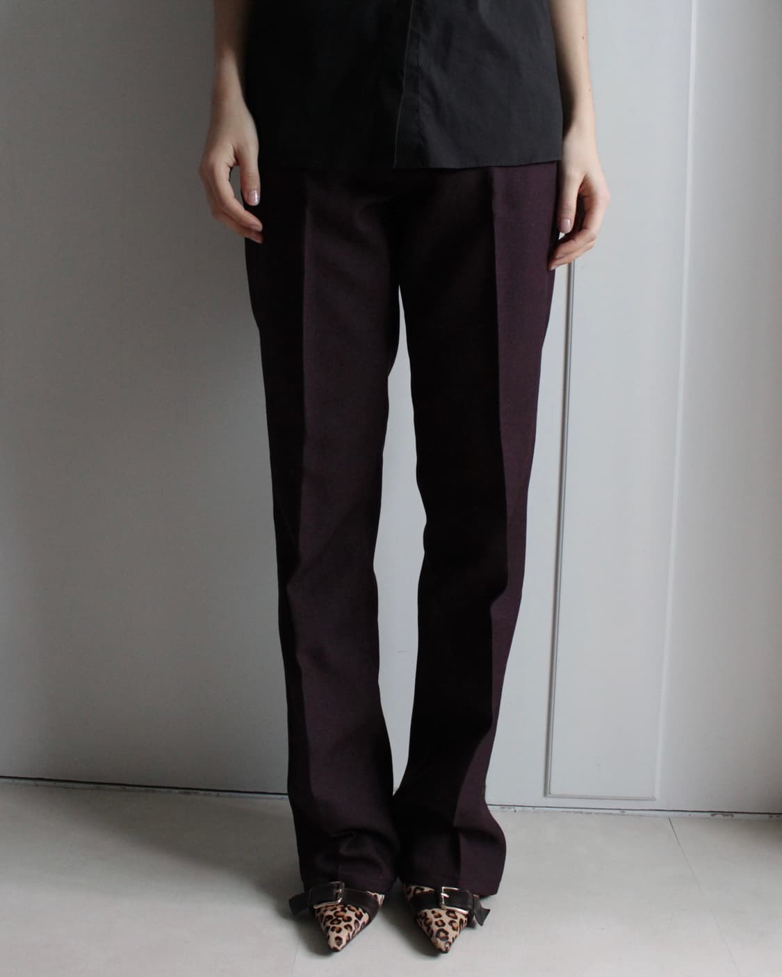 Wrangler burgundy poly pants 상품이미지2