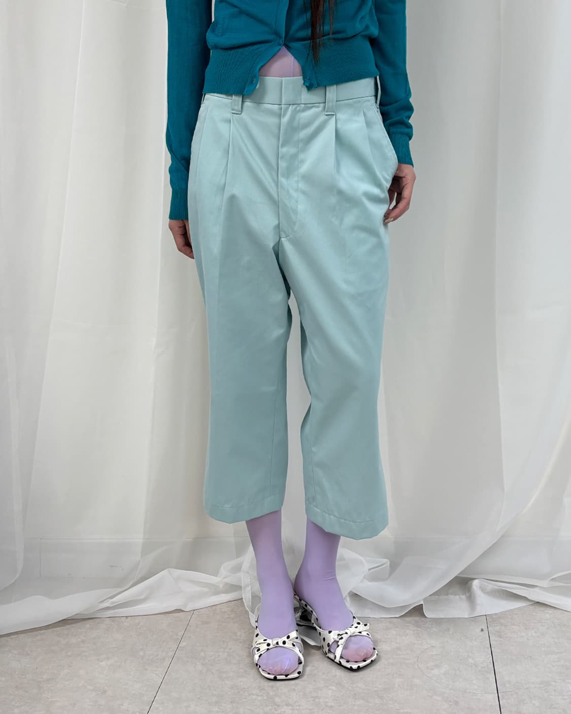 Jichodo light mint 3/4 length slack pant 상품이미지8
