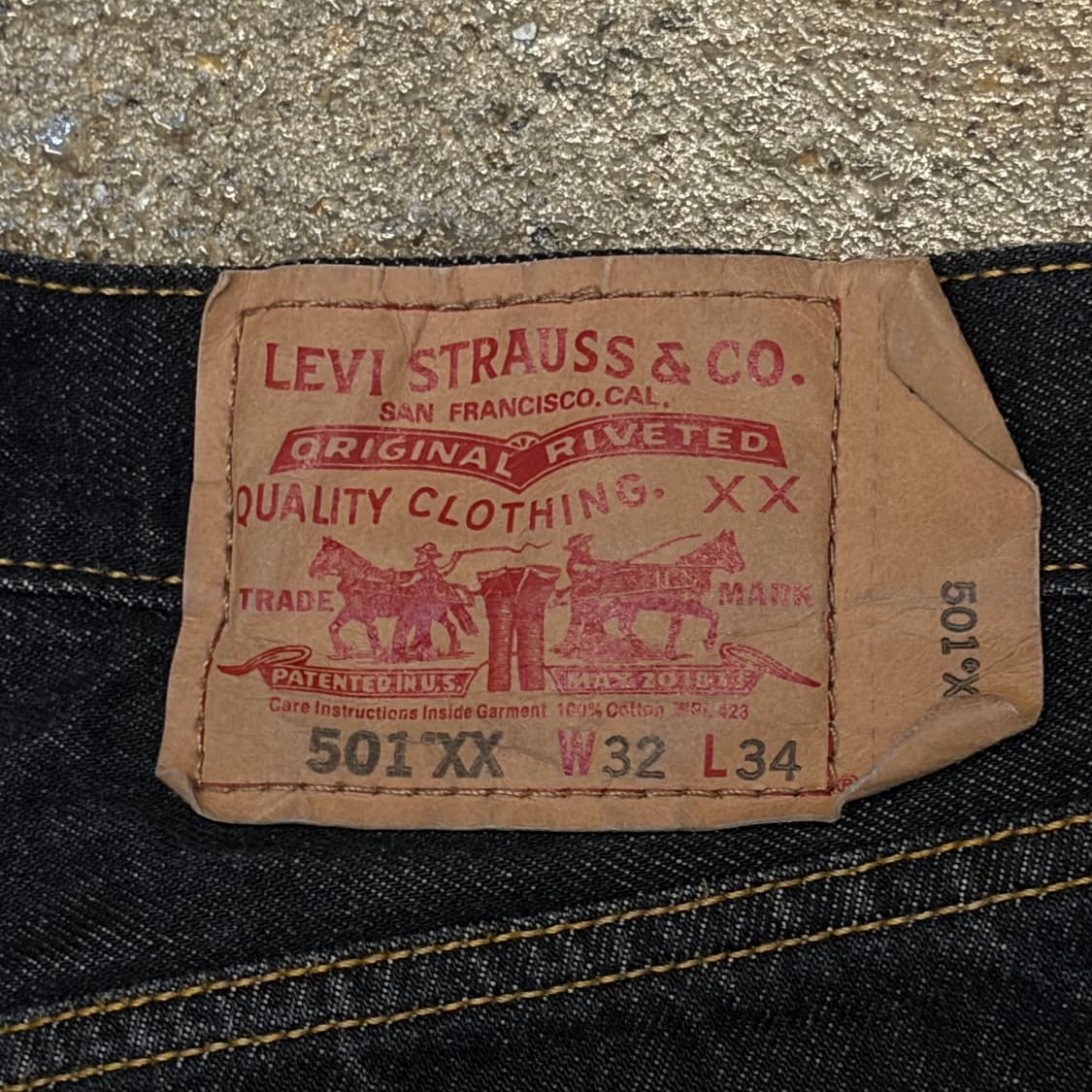 미국 빈티지 리바이스 501xx 블랙진 청바지 상품이미지7